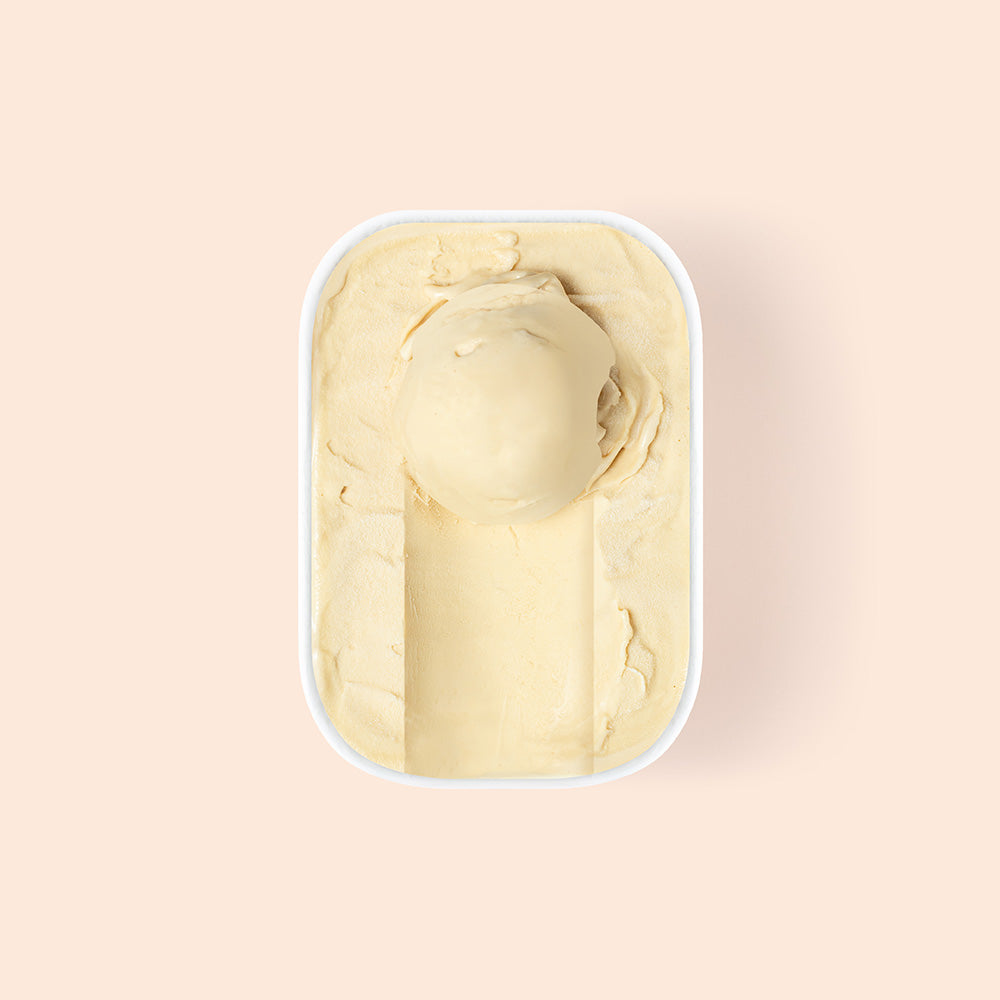 Overview of half scooped soy gula melaka