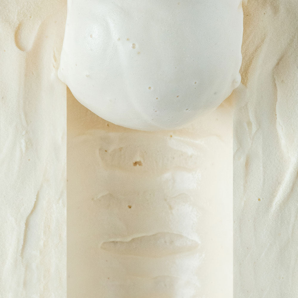 Close-up of half scooped earl grey sakura gelato