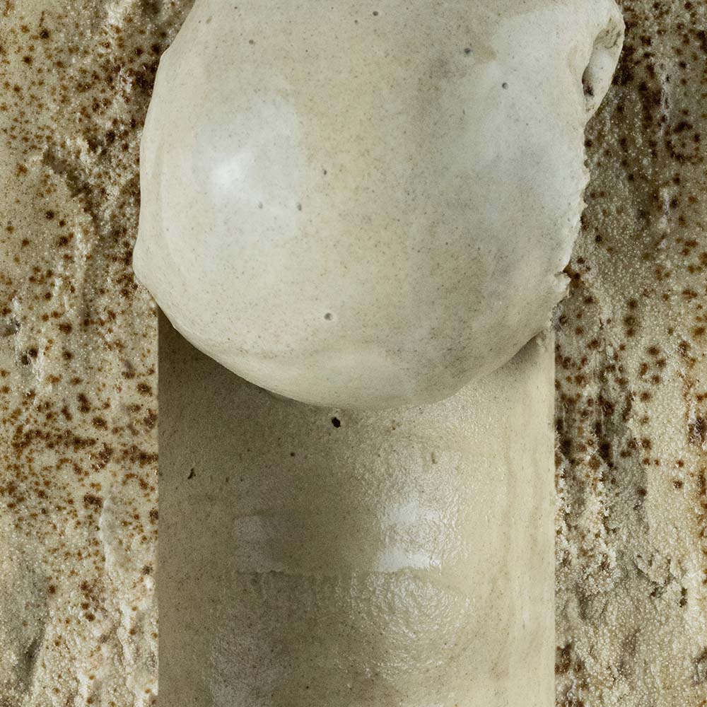 Close-up of half scooped roasted hojicha gelato