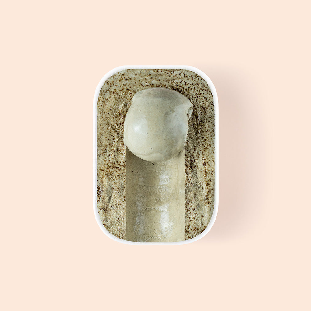 Overview of half scooped roasted hojicha gelato